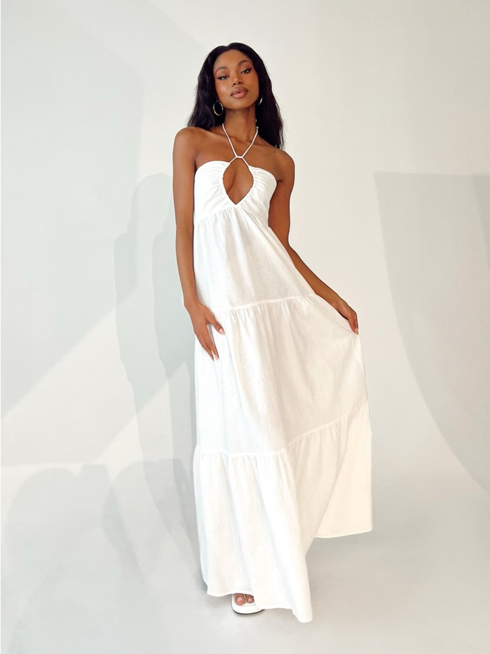 Princess Polly Lincoln Maxi Dress White
